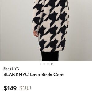 Blank NYC Black and Cream Patterned Coat